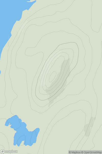 Thumbnail image for Creag Bhan [Knapdale and Kintyre] showing contour plot for surrounding peak